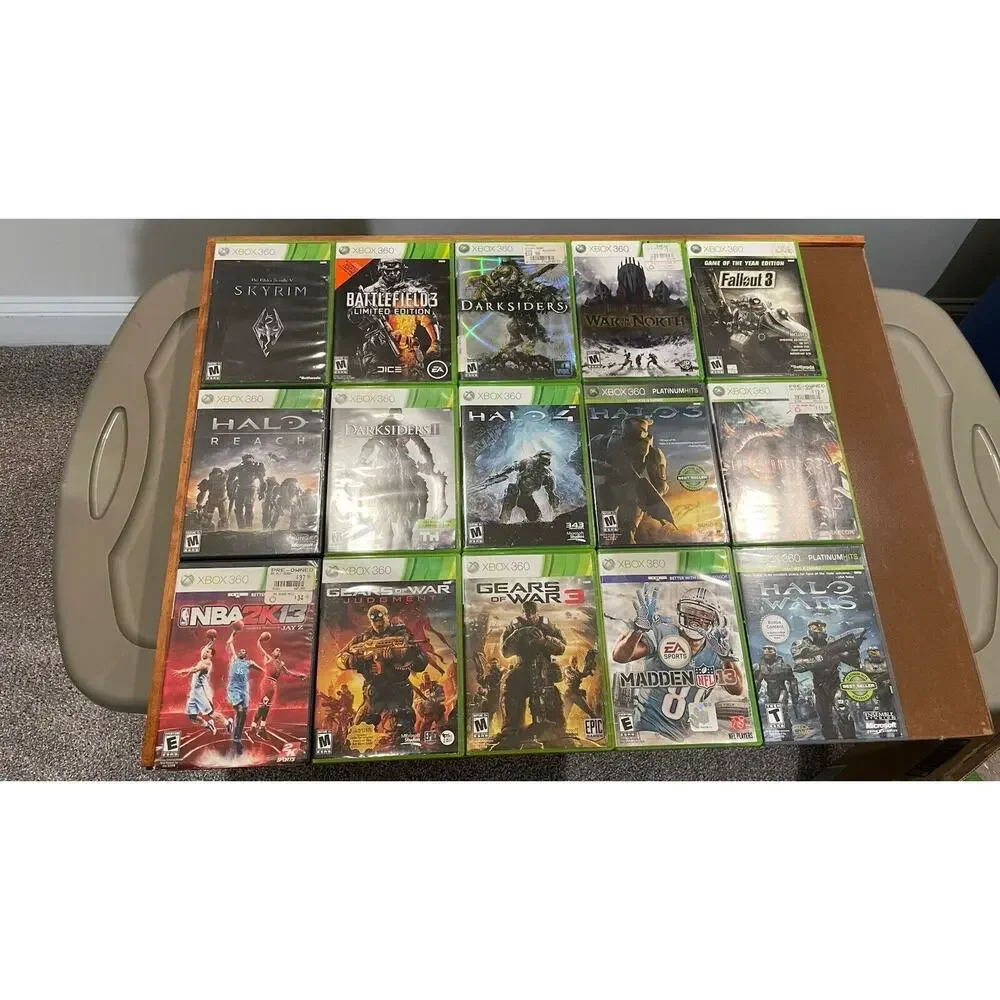 Xbox 360 Video Game Lot Bundle of 34 Microsoft Sports Fantasy Action CIB